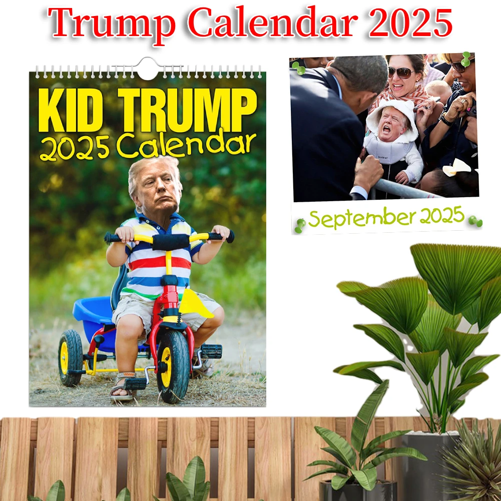 Kid Trump wandkalender 2025, grappige en interessante kalender, kerst- en nieuwjaarscadeaus, wandkalender, nieuwjaarskalender