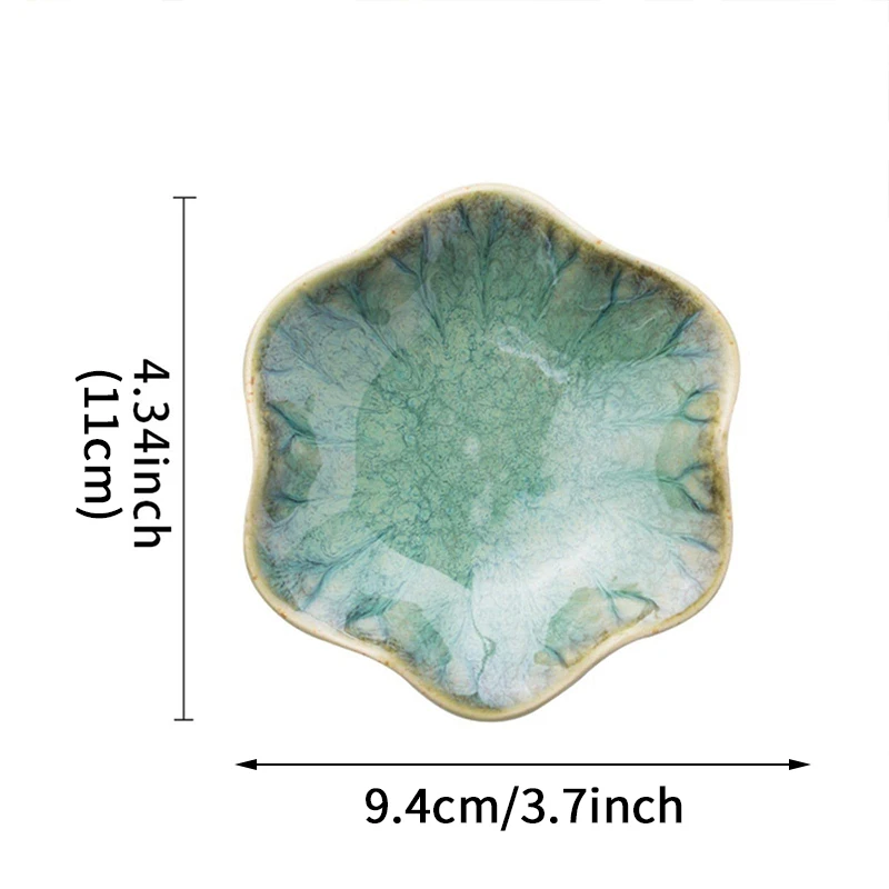 Lotus Jewelry Green Tray Ceramic Ring Necklace Dish Key Bowl Cute Ring Trinket Holder Girl Bedroom Organize Home Decoration