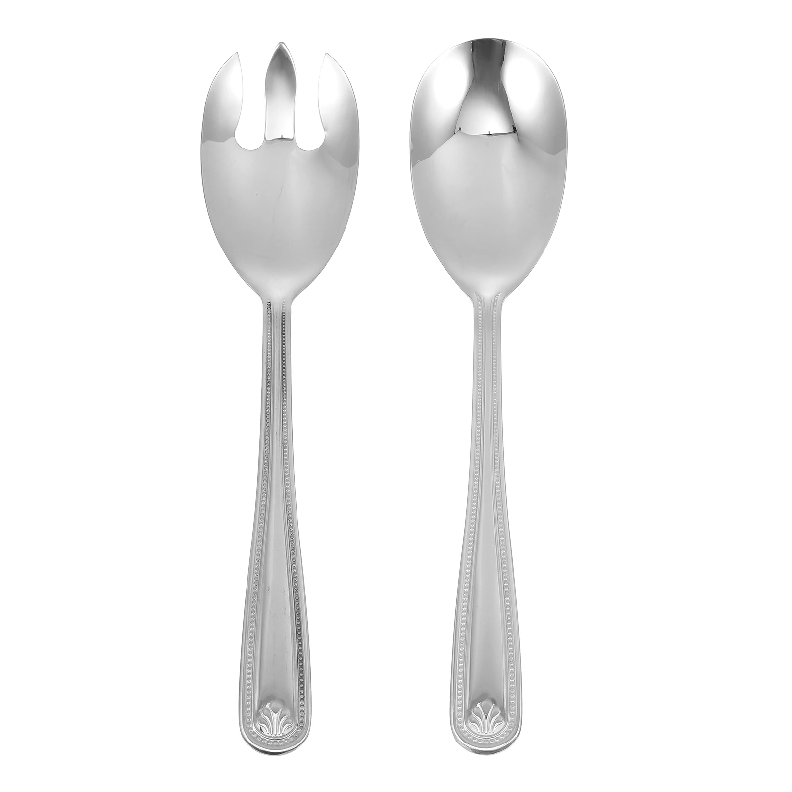 

1 set Salad Spoon Fork Set Reusable Stainless Steel Dessert Cake Ice Cream Spoon Home Hotel Kitchen Supplies Vegetable Fruit