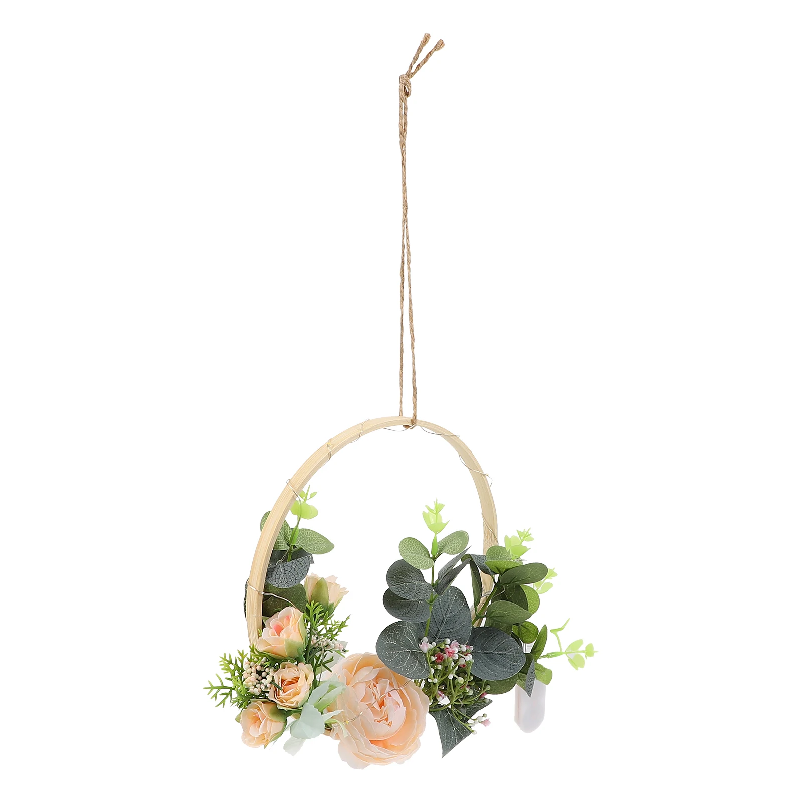 

Nordic Bamboo Ring Flower Lamp Simulation Ribbon Light Pendant Hanging Wall Decor For Home Bedroom Living Room Restaurant Coffee