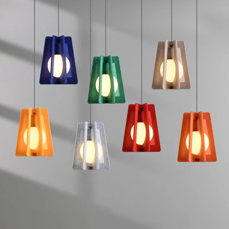 

Acoustic Felt Pendant Lamp PET Sound-Absorbing Cord-Hung Chandeliers E14 Holder for Living Room Study Bedroom Restaurant Offices