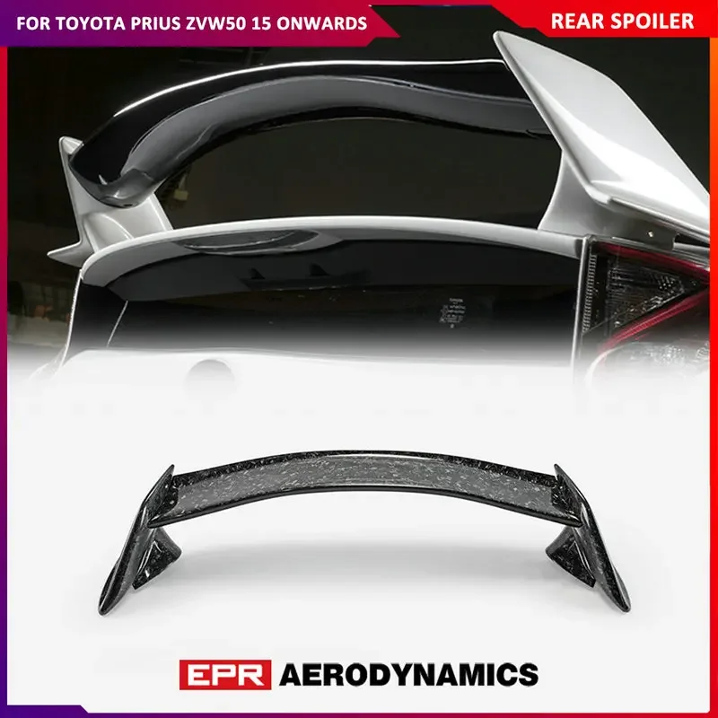 Rear Wing Spoiler For Toyota Prius ZVW50 15 Onwards W Style Carbon Fiber Or Fiberglass Trunk Bootlid Splitter Lip Drift Parts