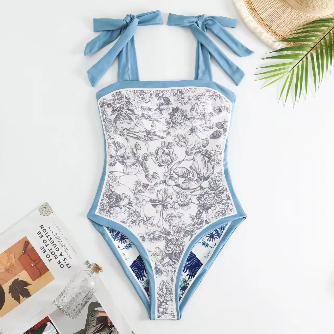 2023 Reversible Printed Swimwear Women One Piece Swimsuit Vintage Bathers Bathing Swimming Swim Suit Beachwear Summer Bodysuit