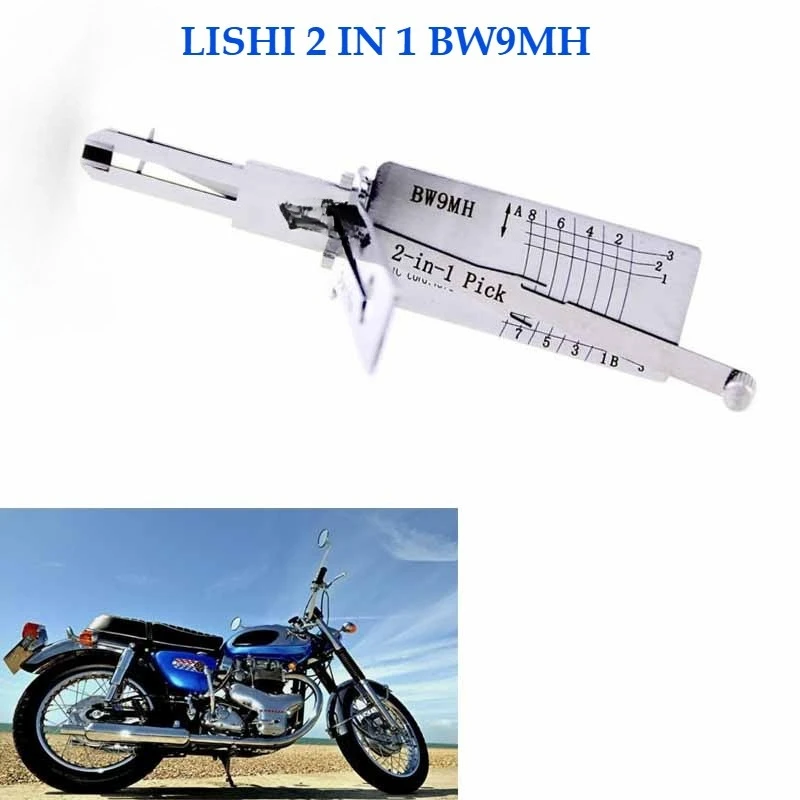

1PCS Lishi BW9MH 2in1 Decoder and Picks for Car Locks Ganzua Car Key Decoder Picking Tool Locksmith for BMW Motorbikes Picking