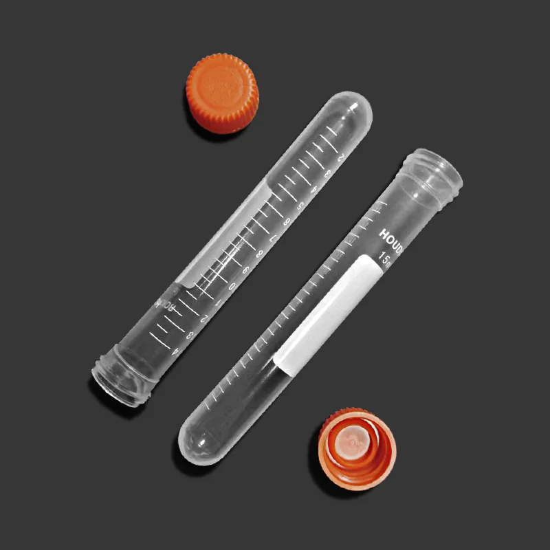 50Pcs 15ml Screw Cap Round Bottom Centrifuge Test Tube Laboratory Sample Analysis Vial Reagent Bottle