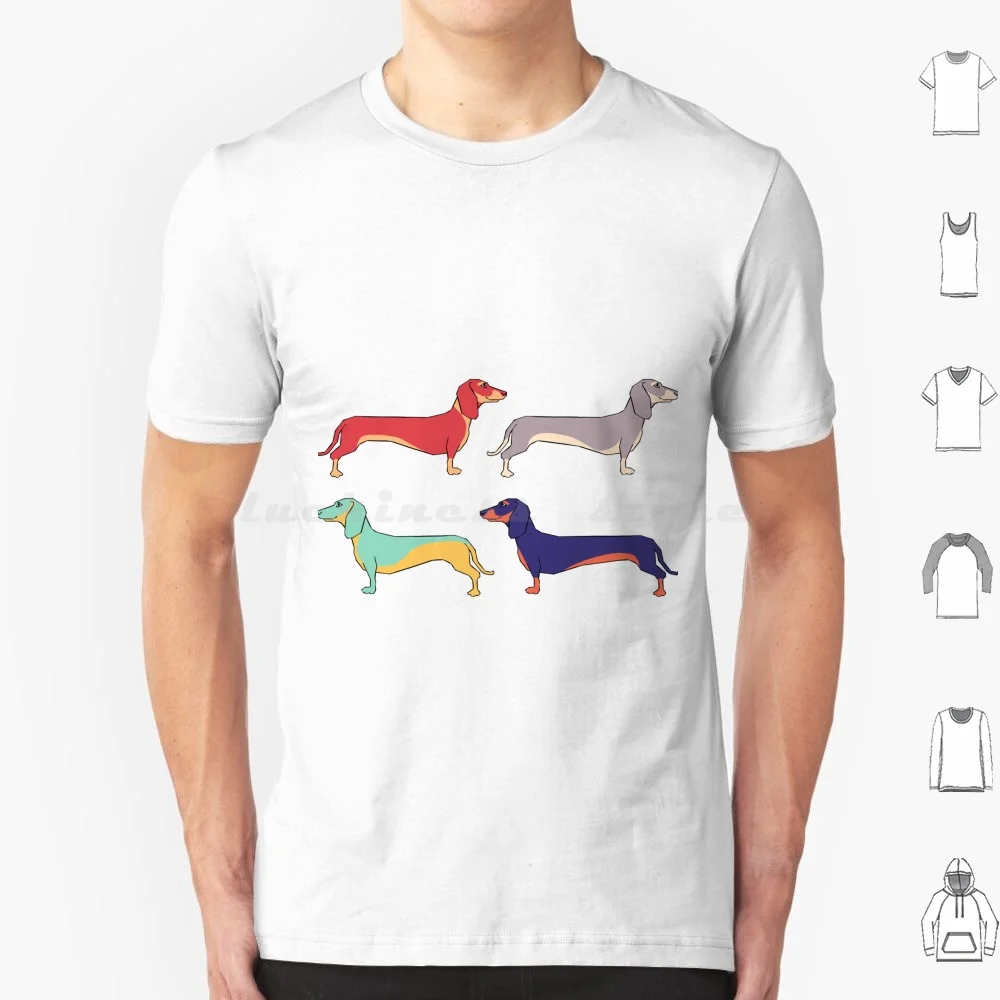 Dachshunds T Shirt 6xl Cotton Cool Tee Dachshunds Dachshund Dogs Dog Doggies Puppies Sausage Dogs Sausage Colourful Colorful
