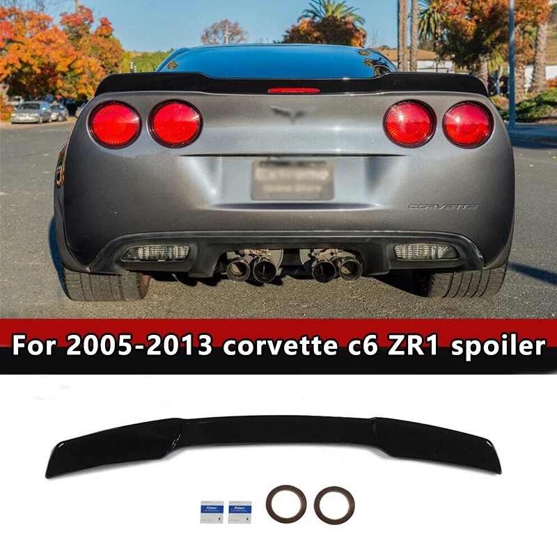 Couvercle de coffre arrière en plastique ABS de style arc-en-ciel, aile de coffre arrière, Spomicrophone, adapté à 05-13, Corvette C6, ZR1, motif en fibre de carbone, accessoires de voiture