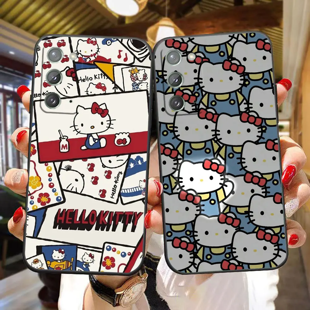 Cute Hello K-Kitty Phone Case For Samsung Galaxy NOTE 20 10 9 8 ULTRA LITE A14 A11 10 A10S A10E A04 A04E A03 A03S A02 A02S Case