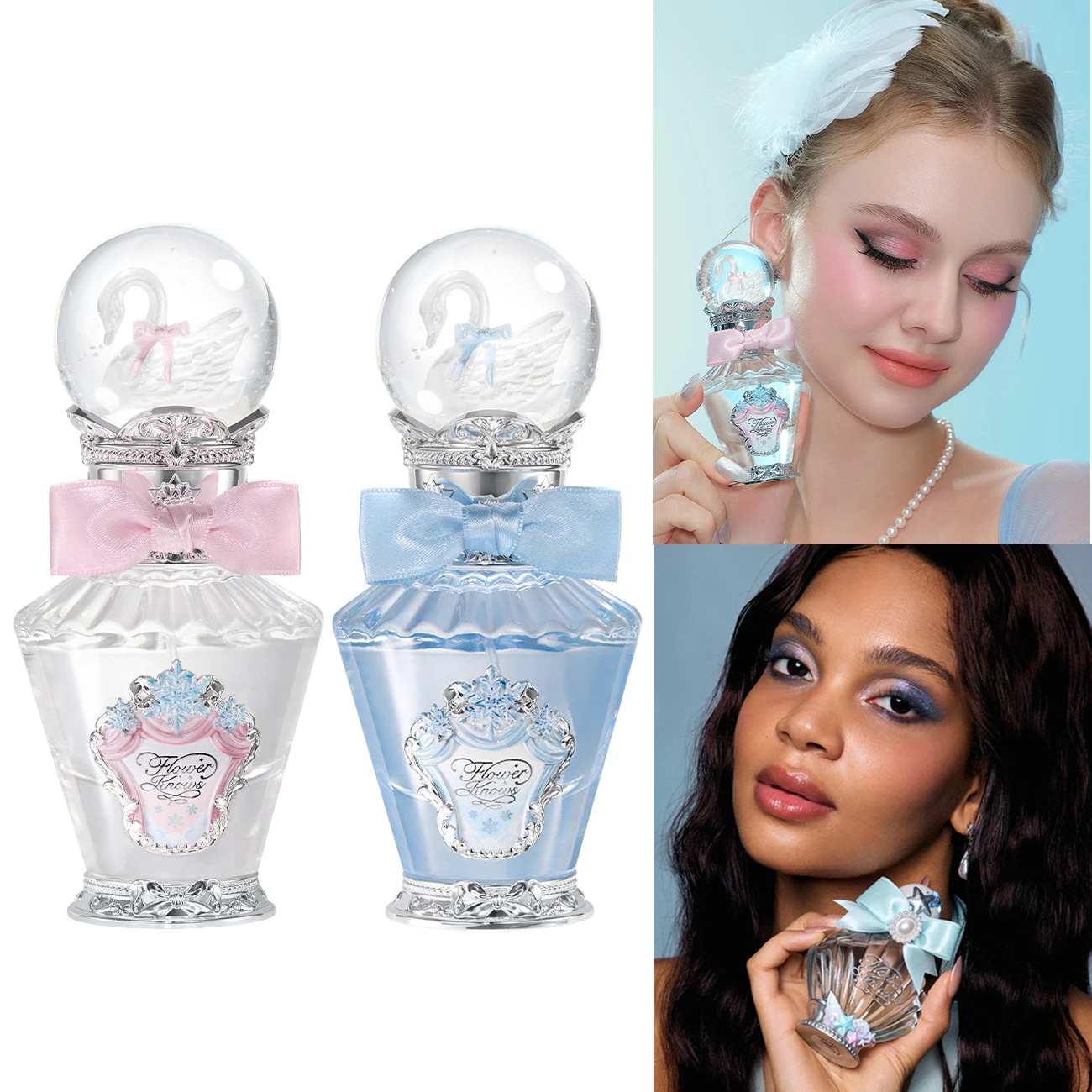Flower Knows Snow Ballet Perfume Cedarwood Musk White Magnolia Rose Fresh Floral Woody Fragrance Long Lasting Soft Sweet Scent