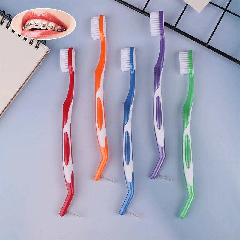 Cepillo de dientes de ortodoncia para adultos, limpieza Dental suave, cerdas suaves, herramienta de limpieza Interdental