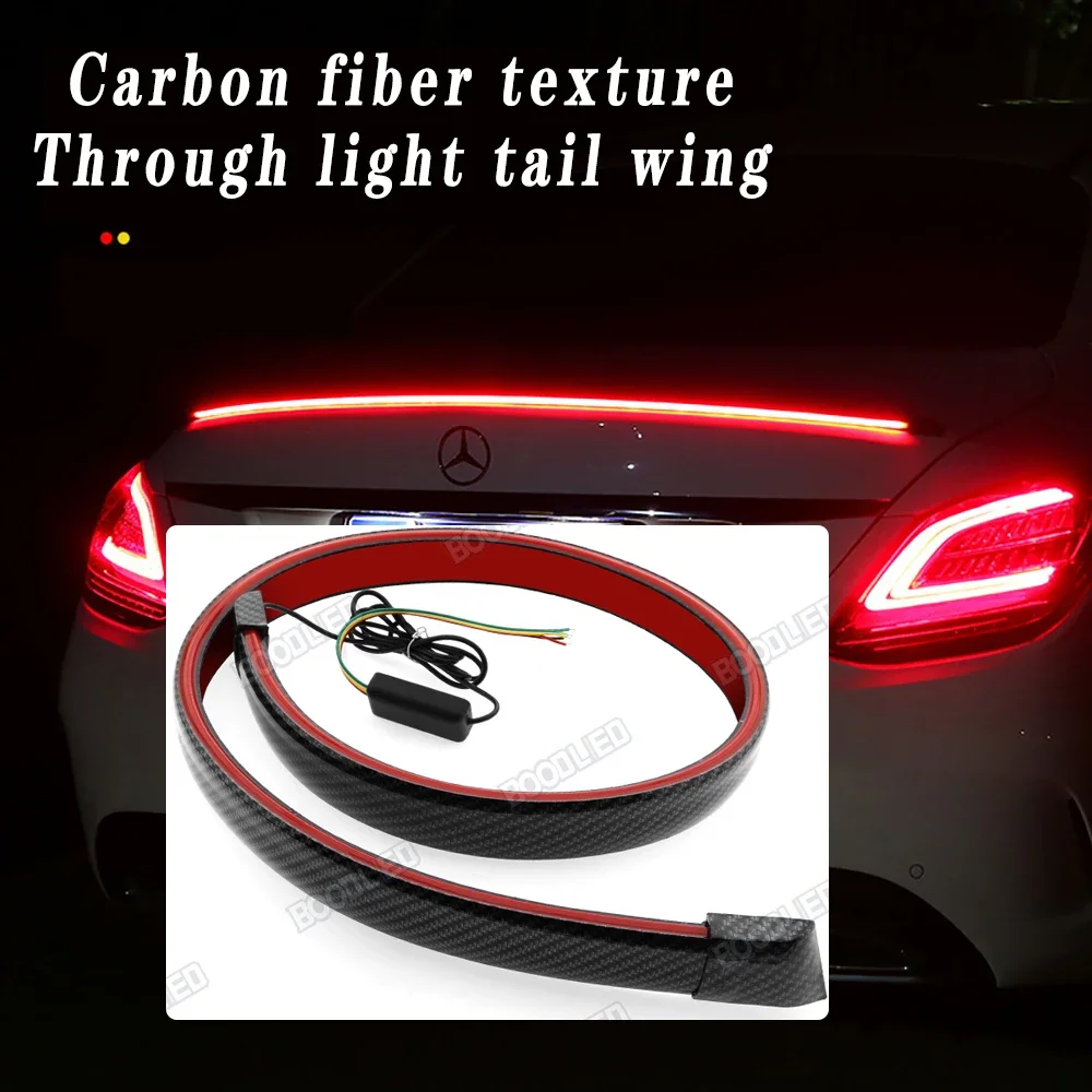 

Flexible car tail light LED strip kit with rear cover, red brake stop turn signal running light waterproof DC12V.