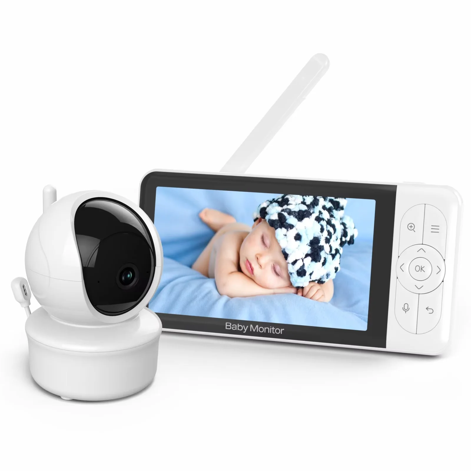 Babystar 5-inch Tuya Baby Monitor, 1080P High-Definition WiFi Remote Mobile App Control, 3000mAh Battery, Multi-User Support. view 3