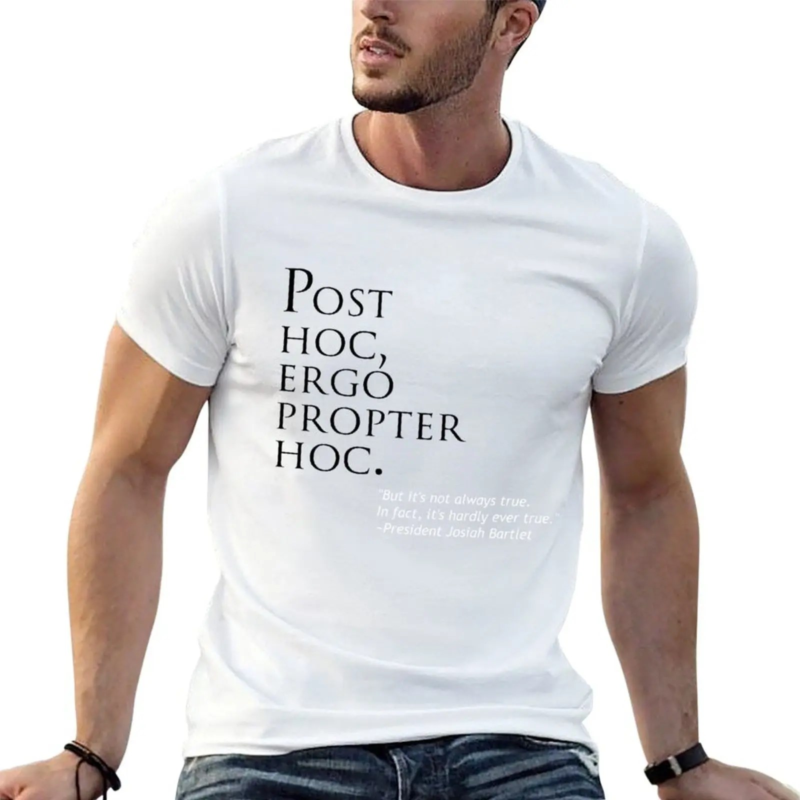 تي شيرت Post Hoc، Ergo Propter Hoc من القطن، تي شيرت رجالي برسوم جرافيك