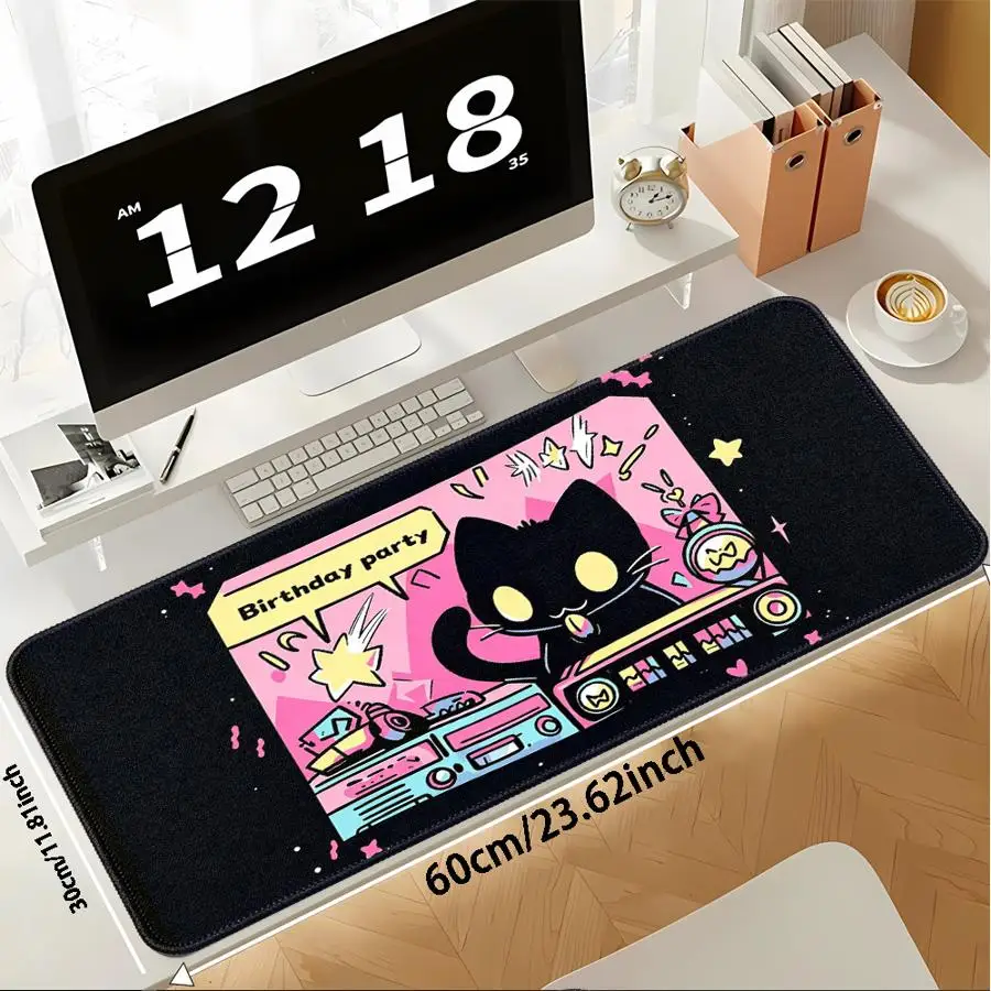 

Cute Black Cat Art Waterproof Mouse Pad Keyboard Mouse Pad Desk accessories office Pad Game Console Pad Computer Laptop Pad