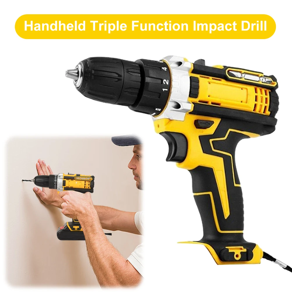 21V Cordless Drill 3/8 Inch Keyless Chuck Electric Power Drill 25+1 Clutch Power Tool Max Torque 25+1 Nm for Home DIY and Repair