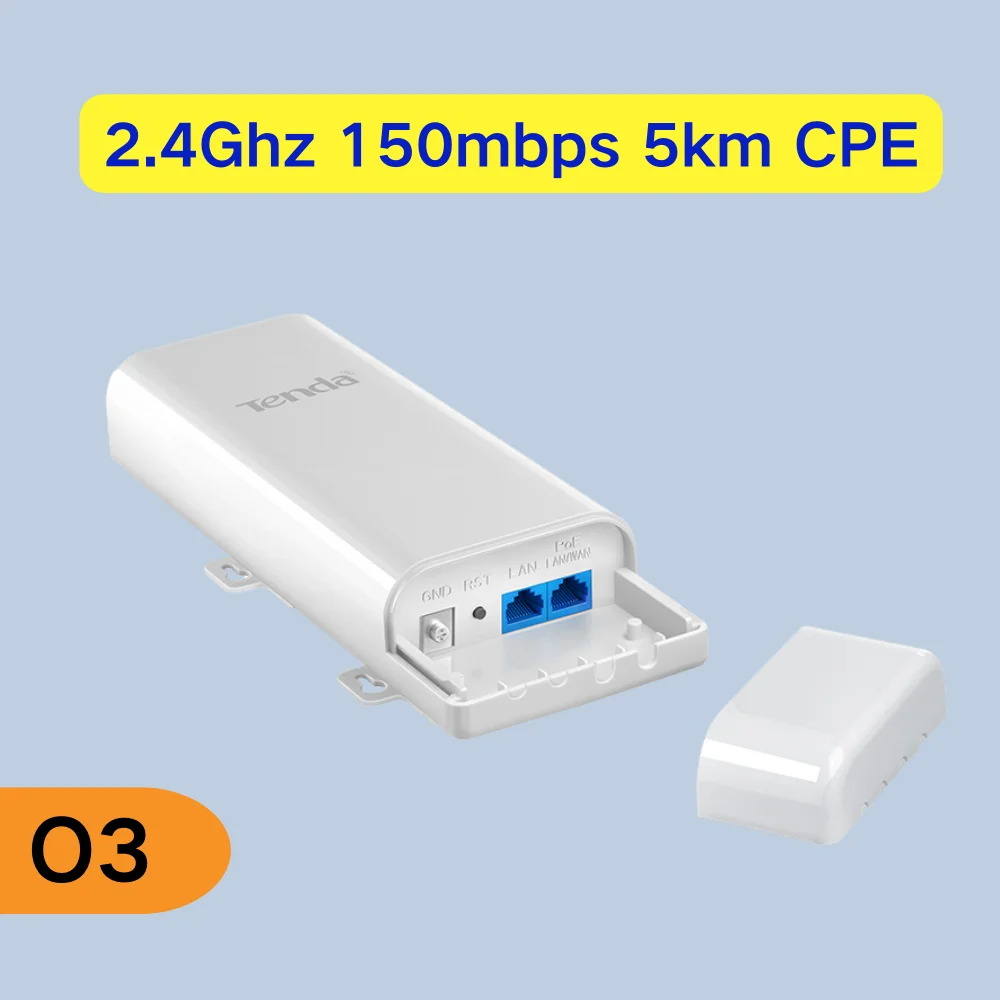 Tenda O1 Point D'Accès Extérieur WiFi 2.4GHz 300Mbps Antenne 8dBi 500m IP65