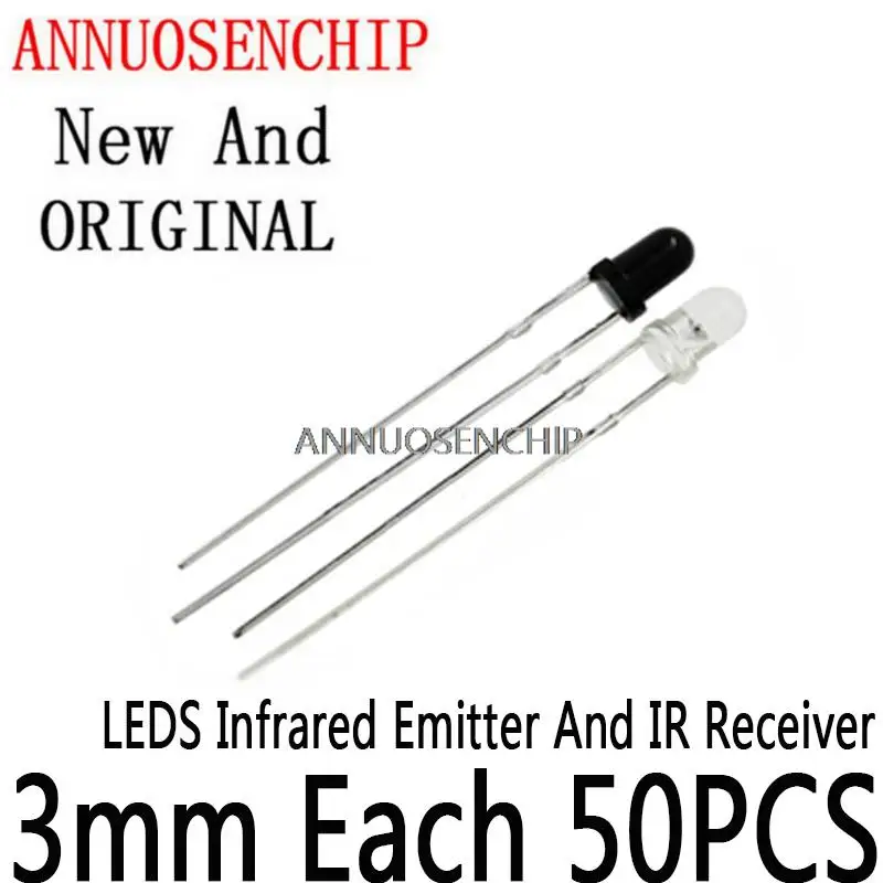 

50Pairs Diodes EACH 50PCS 3MM 940NM LEDs Infrared Emitter And IR Receiver