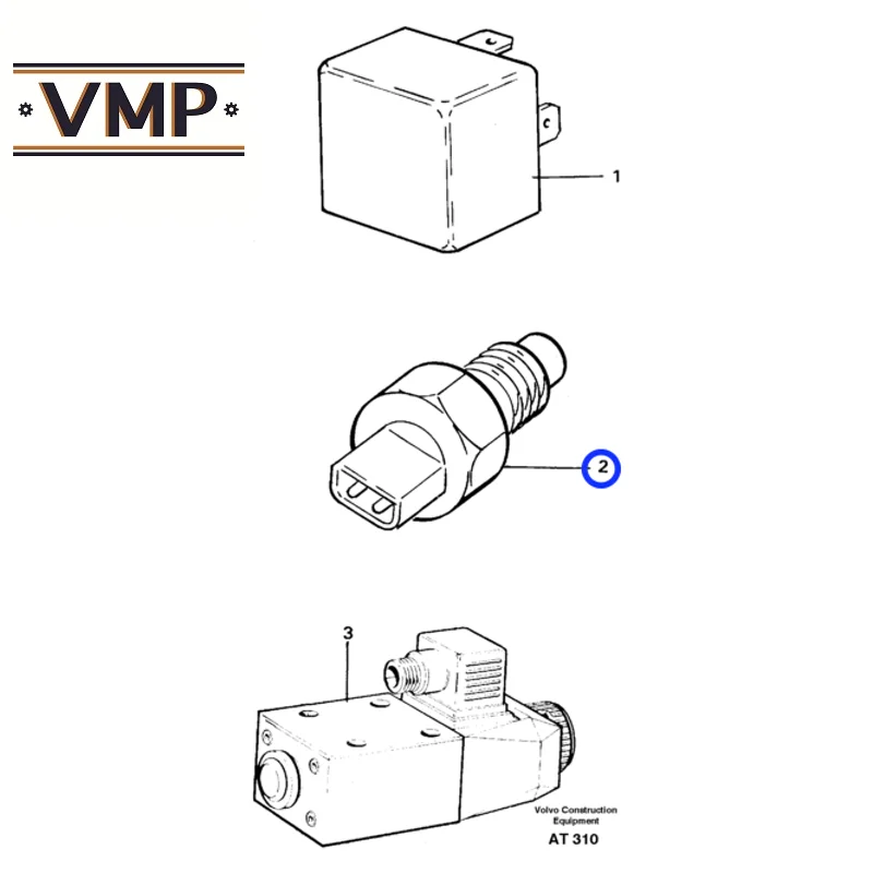 11039549 - Pressure Sensor for L70D, L90C, L120C, L330C, L330C BM Wheel Loaders - ORG Construction Machinery Spare Part 1 Pc