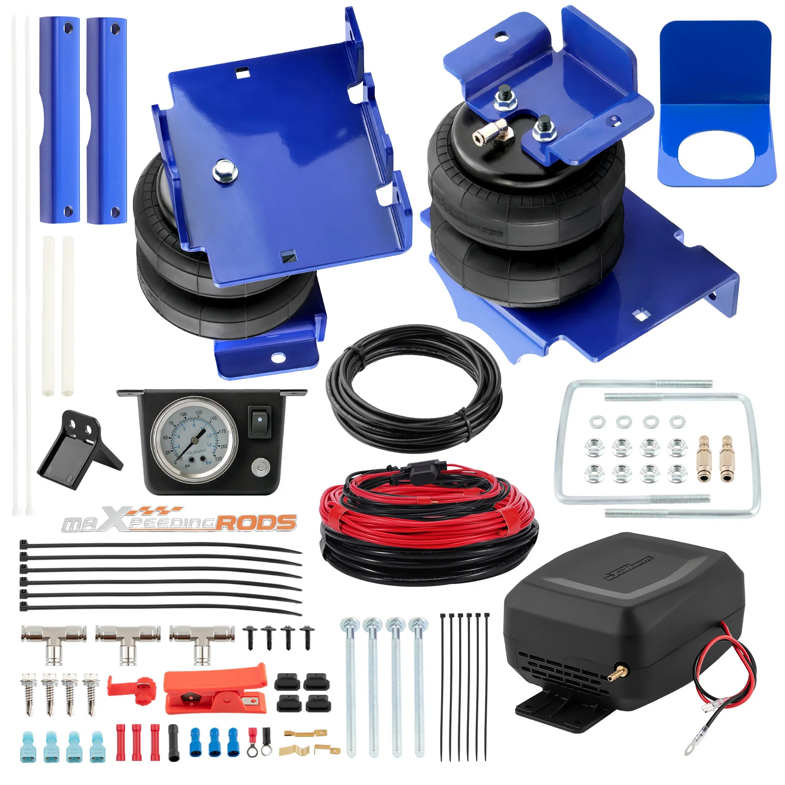 Air Suspension Bag Kit + Compressor Kit For Dodge Ram Pickup 1500 2WD/4WD 02-08