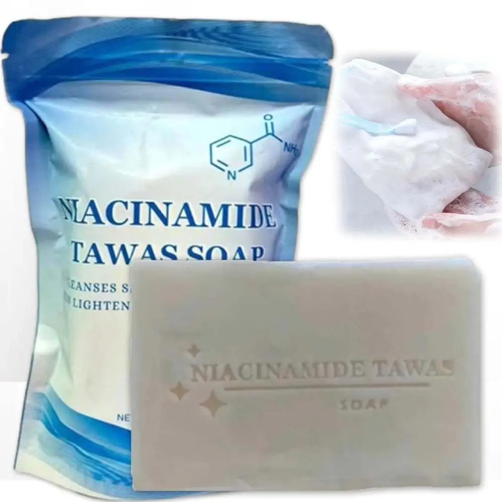 New Deep Cleaning Naicinamide Tawas Soap All Skin Type Gentle Niacinamide Soap Bar Portable Face Cleaning Soap