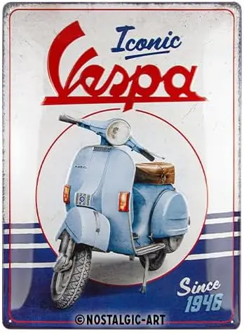 Nostalgic-Art Retro tin sign, ;, – Iconic since 1946 – Gift idea for scooter fans, made of metal, vint-aluminum