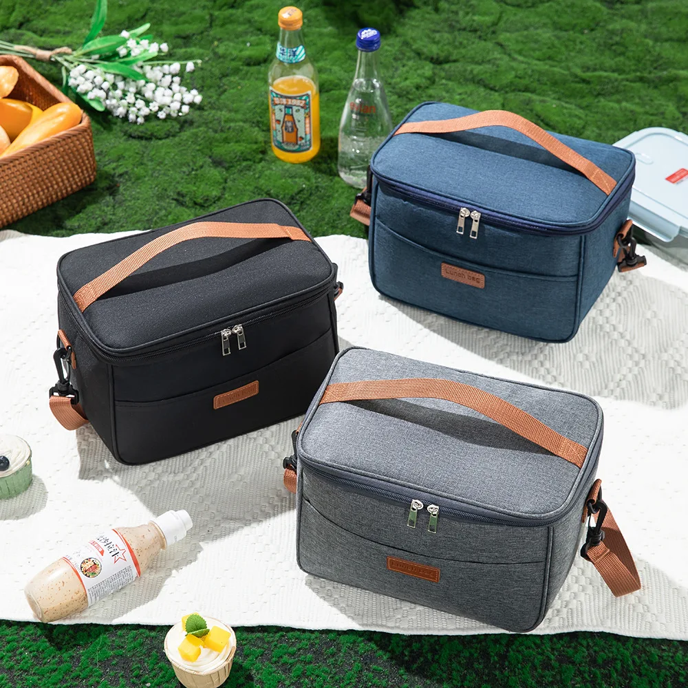 Fresh-keeping Ice Packs Lunch Bag, Large-capacity Picnic Meal Packs, Insulated Bags, and Crossbody Outdoor Insulated Lunch Bag