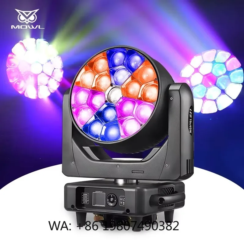 K15 19x40W Big Bee Eye LED Moving Head Projection Light 4in1 RGBW DMX Zoom Strobe for Bar Concert Stage Lighting