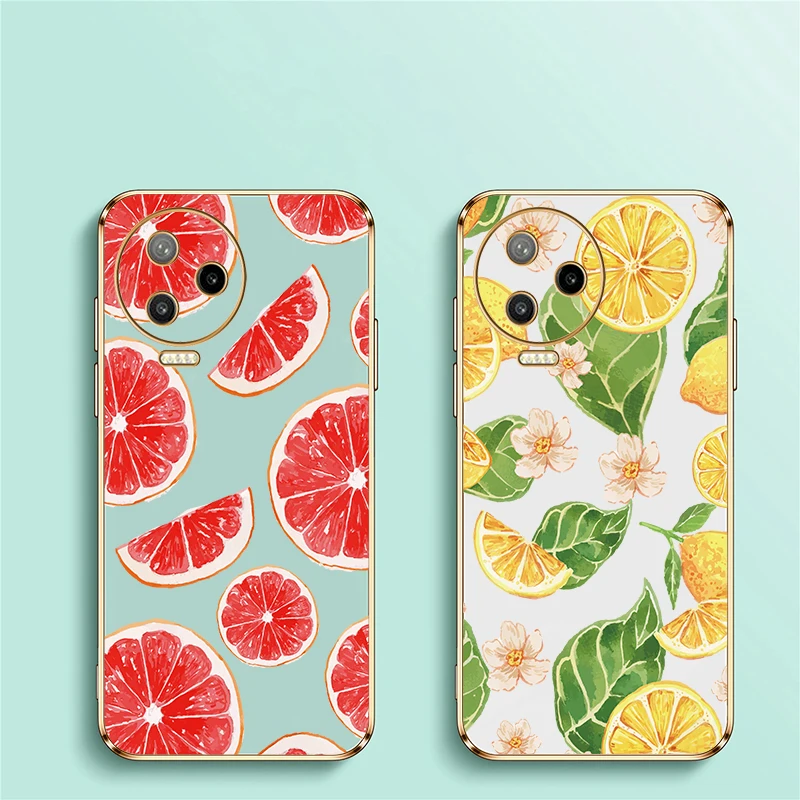 حافظة هاتف ناعمة مقاومة للصدمات لهاتف انفينيكس تكنو كامون 17 16 S 15 Air 30 5G 20 Pro 18 19 Neo غطاء فواكه برتقالي مطلي بالسيليكون