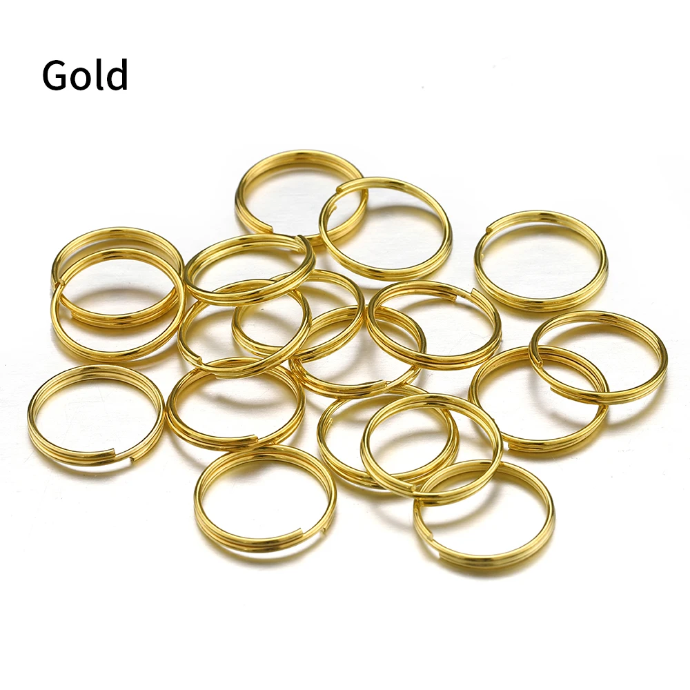 MINGXUAN 200pcs 5-14mm Key Rings Open Jump Split Rings Double Loops Circle Keychain Ring Holder Connectors for Jewelry Making