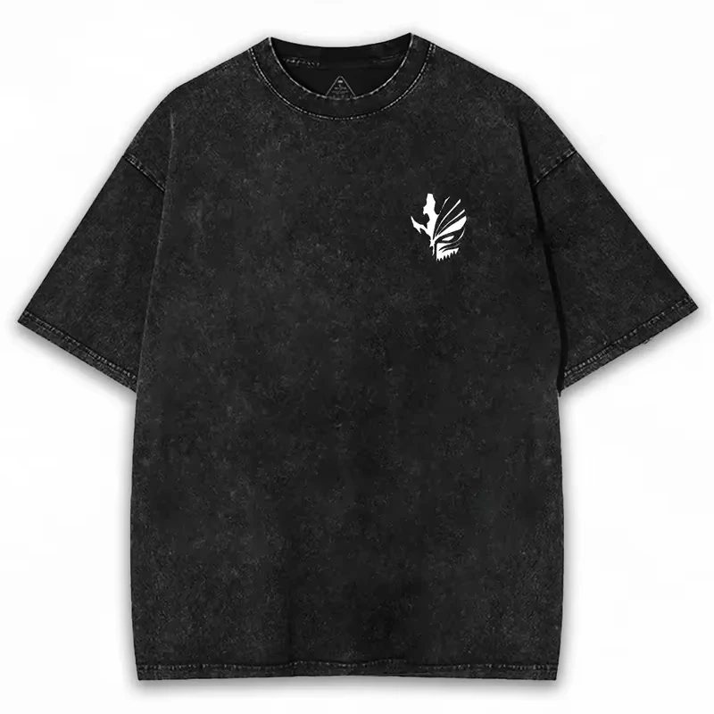 2026 Japan Zangetsu Graphic T-shirt BLEACH Anime Vintage Washed Oversized T Shirt Men Women Clothing Cotton Short Sleeve Tees