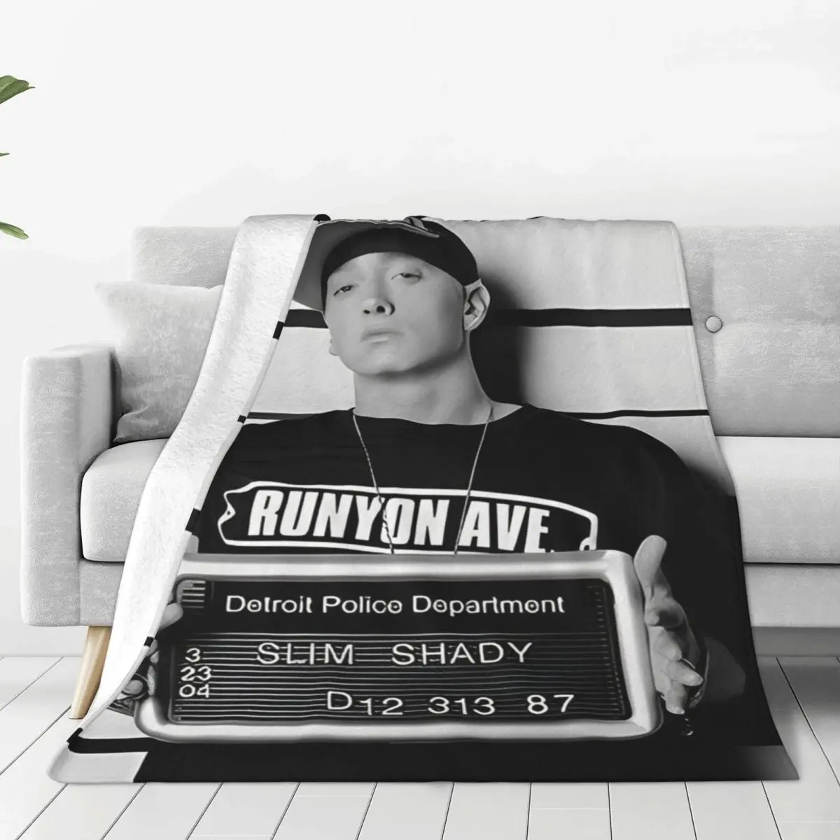 

Funny Eminem Slim Shady Music Rap Blankets Lightweight Thin Flannel Relax Throw Blanket Machine Washable