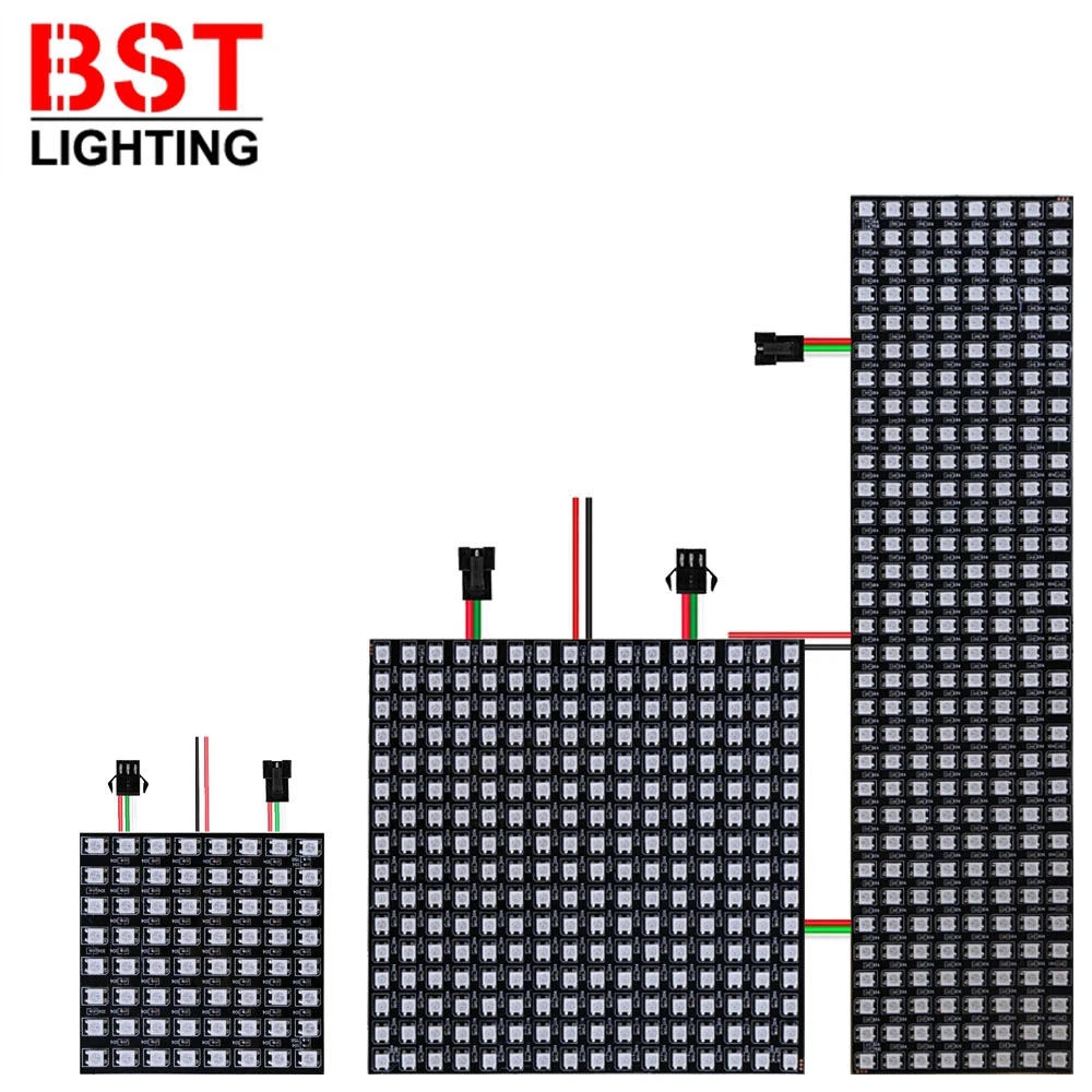 WS2812B Digital Flexible Led Panel Strip Light IndividuaIly Addressable WS2812 IC 8X8 16X16 8X32 Module Matrix Screen DC5V