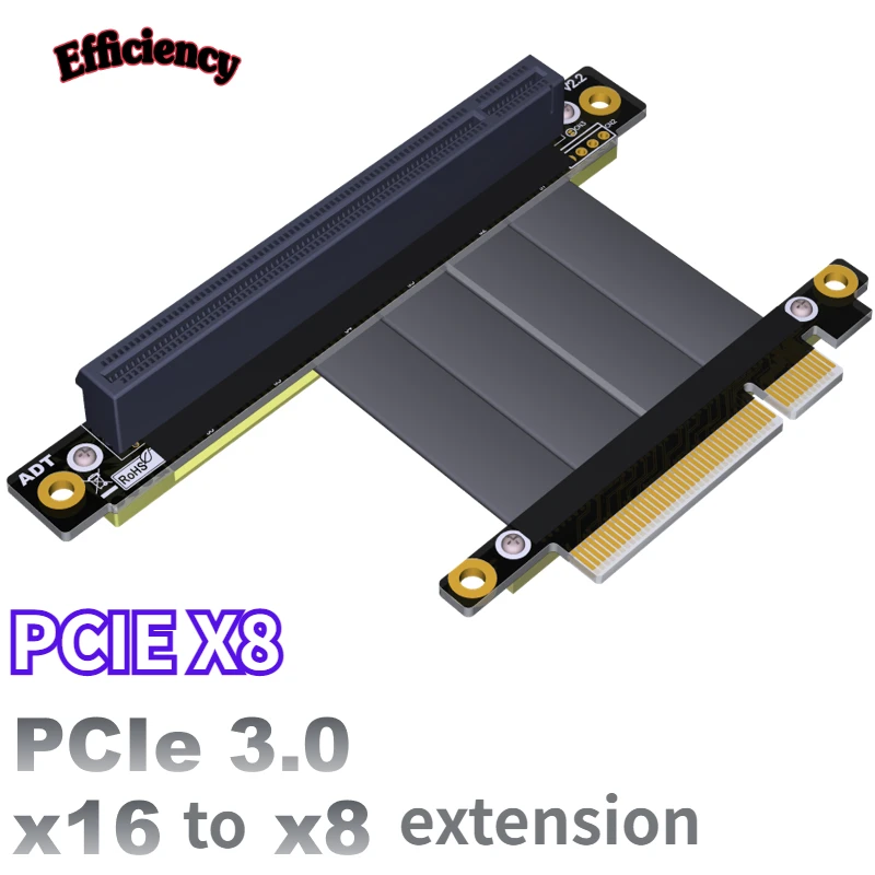 

ADT PCI-E X8 Extension Cable Adapter X16 PCIe Riser 64G/bps 1U2U 8x To 16x GTX1080 Graphics Video Cards Extension R83SF SL SR