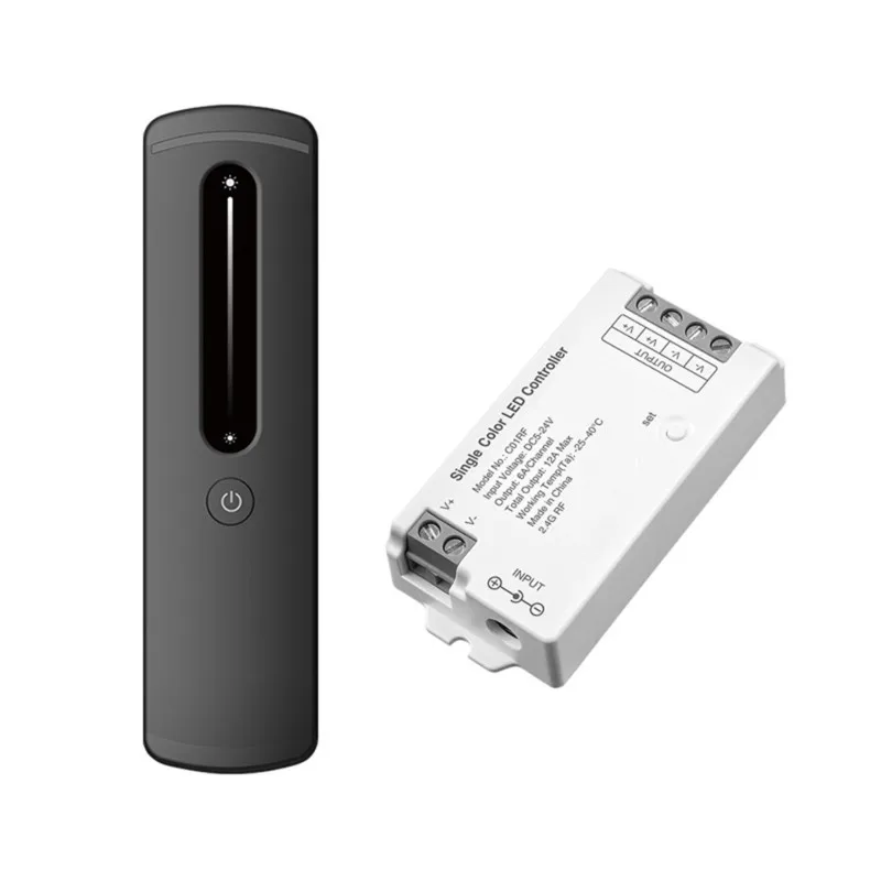 B17B Ultra-Thin Touch Slider 5-24V Single Color Low Voltage LED Dimmer Controller Set With 2.4Ghz RF Module