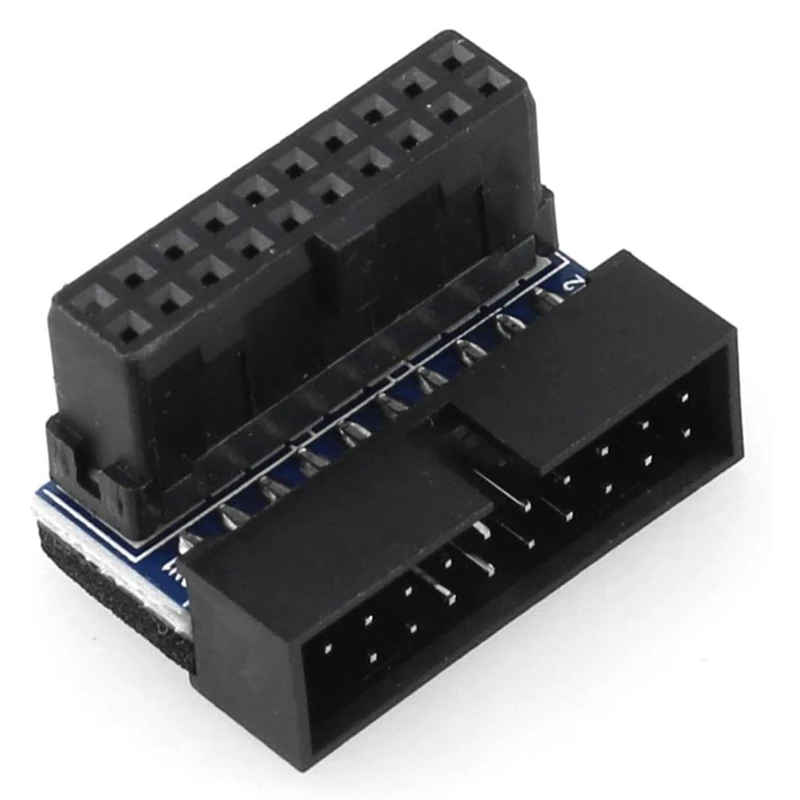 Adaptador de extensión USB 3,0 de 20 pines macho a hembra, ángulo de 90 grados para placa base, conector, 5 uds.