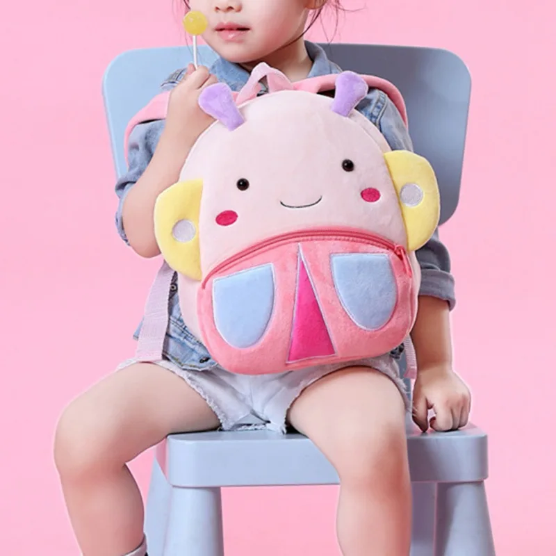 Children Plush Backpack Zoo Series Cute Backpack Plush Kindergarten Kids Children School Bag Sundry Coin Purse For Girls Boys