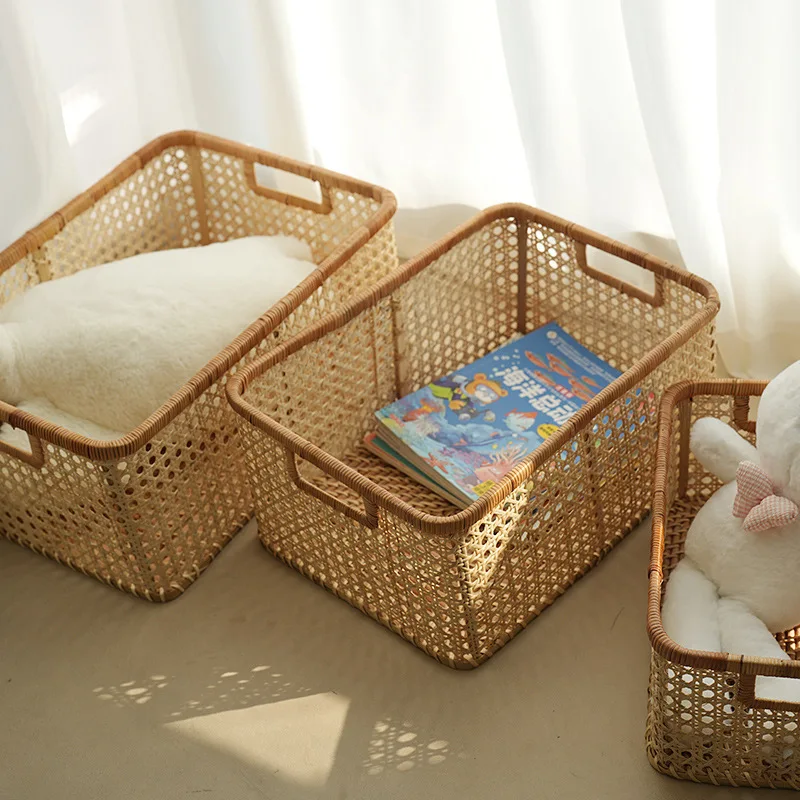 Nordic Luxury Mesh Storage Basket Handwoven Openwork Organizer Stylish Desktop Cloth Bin Multipurpose Snack Container Home Decor