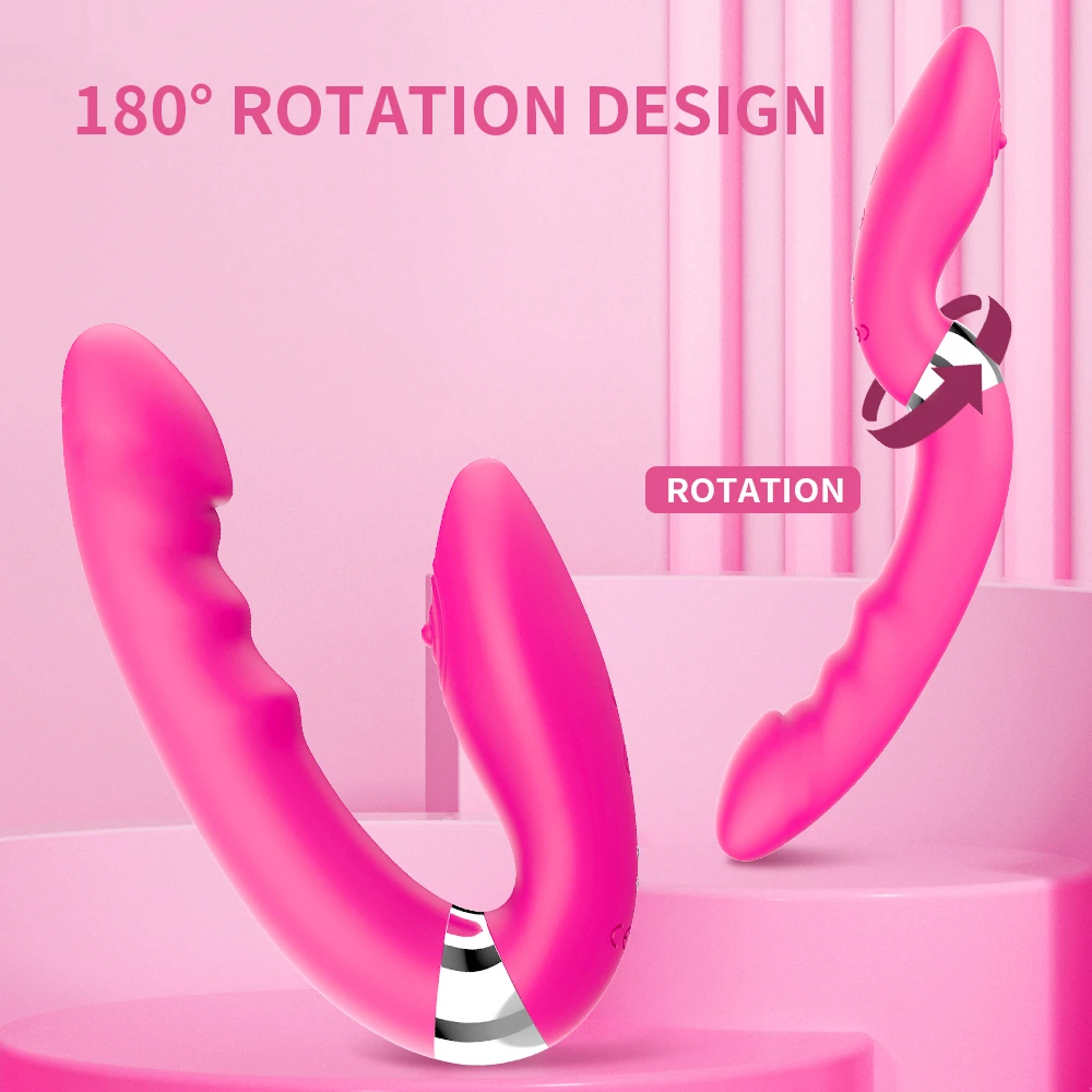 قضبان اصطناعية هزاز 180 °   دوران G-بقعة البظر محفز مثليه الاستمناء هزاز ألعاب نسائية المكونات بعقب الشرج لعبة الجنس النسائية