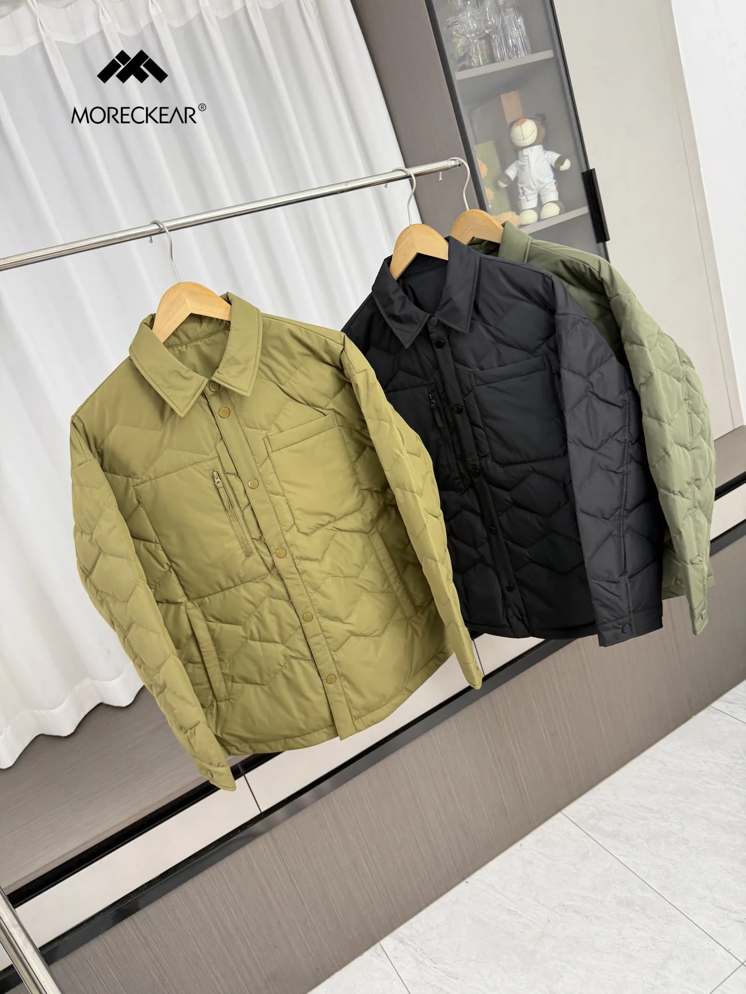 Men's Casual Goose down Jacket Warmth Business Fashion Urban Style Long Sleeve Collar Stand up Cold Proof Autumn Winter Coat