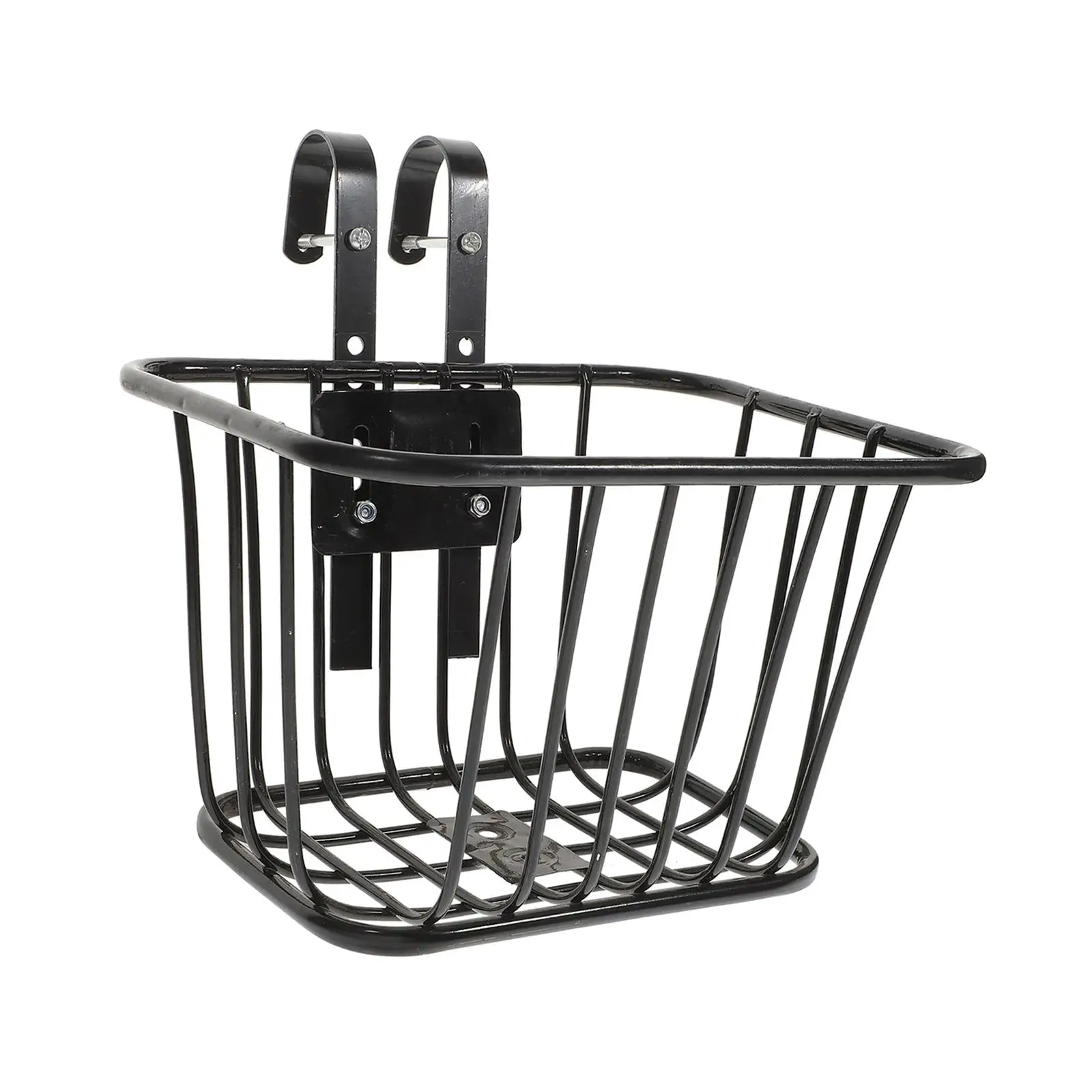 Front Handlebar Bike Basket Metal Wire Storage Container for Cycling Bicycle Cargo Basket Universal Fit with Hook for Easy