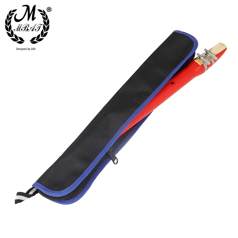 

M MBAT Черная сумка для кларнета с синей краями Мини-саксофон Водонепроницаемая сумка Деревянный духовой инструмент Музыкальные аксессуары