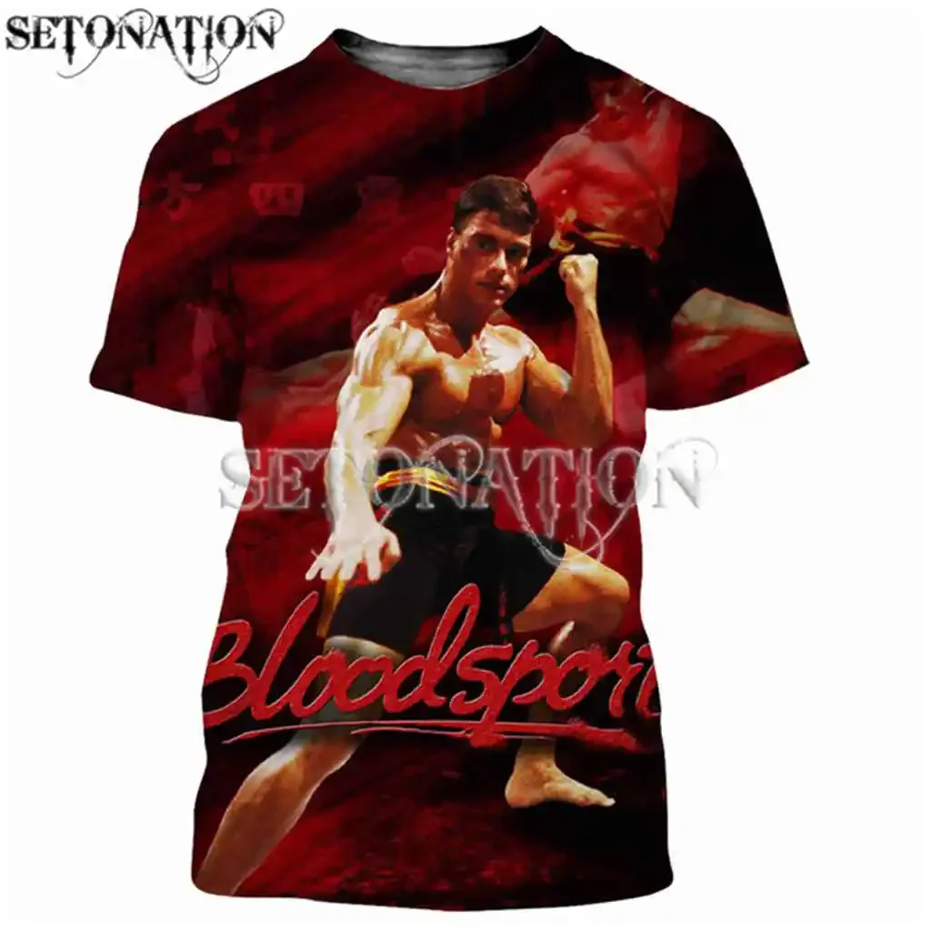 Jean Claude Van Damme Bloodsport 3D Print personalizza uomo donna t-shirt Harajuku Style Tshirt Streetwear Summer Tops