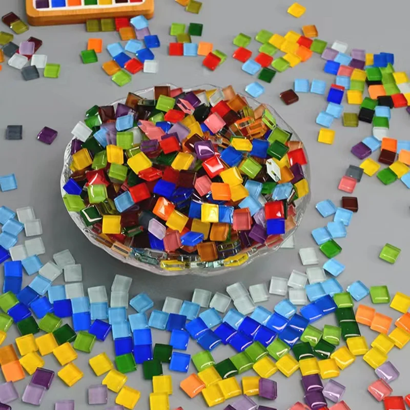 50pcs Colored Crystal Glass Mosaic Handmade DIY Children\'s Creative Decoration Art Area Painting Paste Material