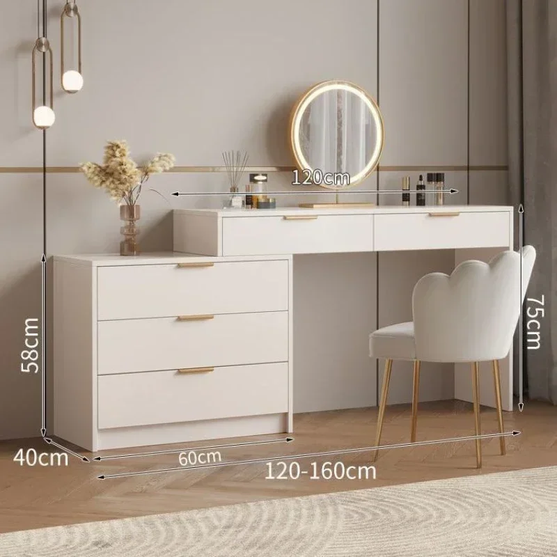 Modern Dresser Makeup Tables Vanity Storage Led Mirror Drawer Makeup Dressing Table Nordic Bedroom Vestidores Luxury Furniture