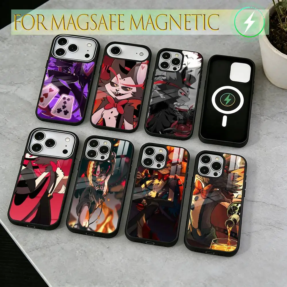 H-Hazbin H-Hotels Husk  Phone Case For iPhone17,16,15,14,13,12,11 Plus,Pro Magnetic For Magsafe Wireless Charging