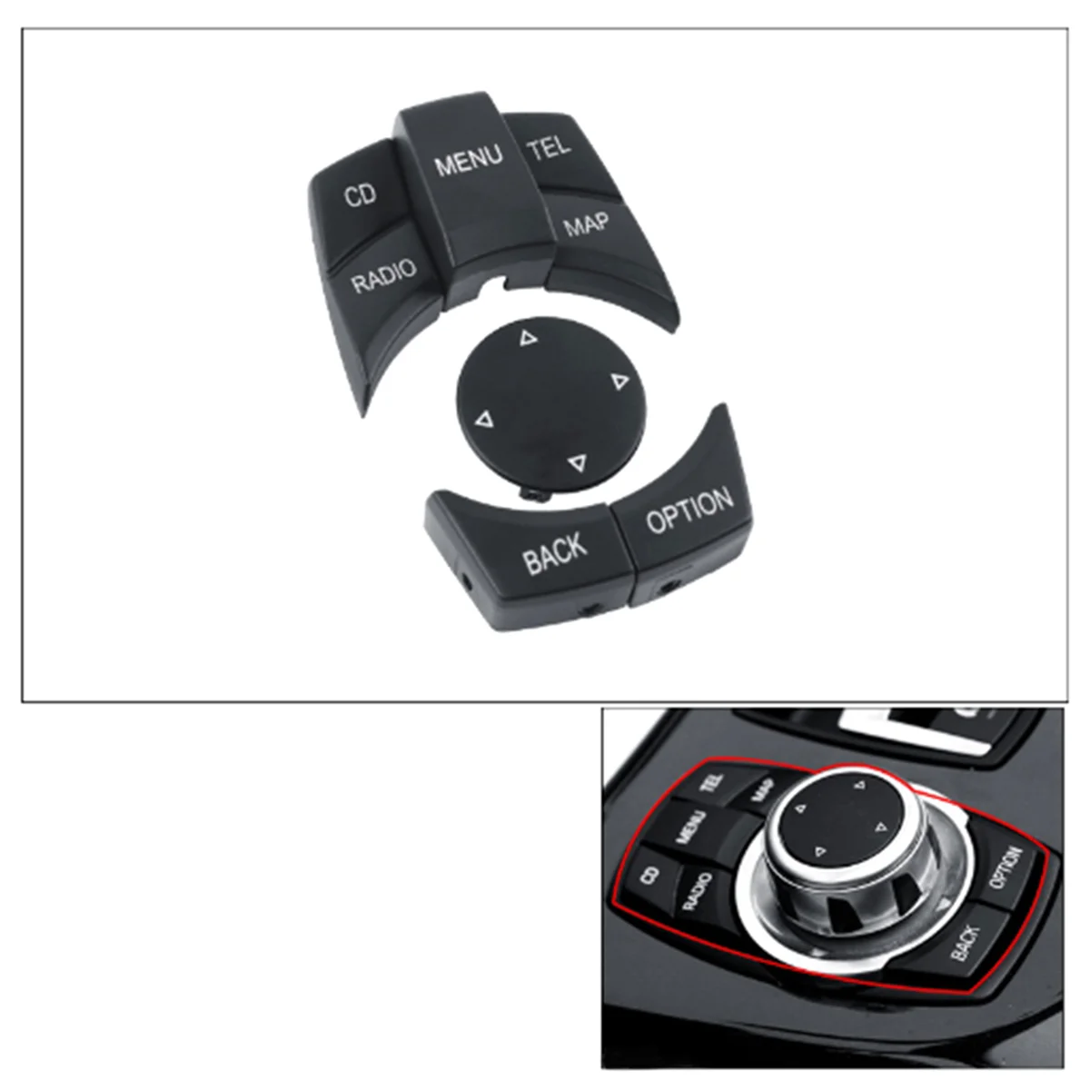 Car Interior Console IDrive Multimedia Control Button Replacement Cover for BMW 1 2 3 4 5 6 7 Series X3 X4 X5 X6