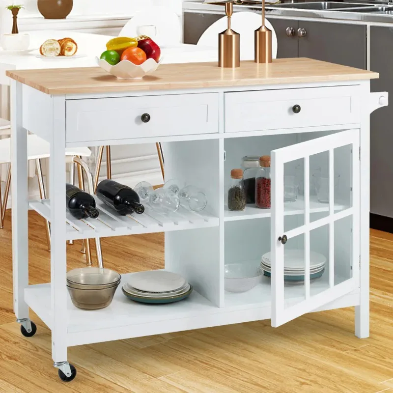 

New 42 inch removable kitchen island microwave cabinet trolley