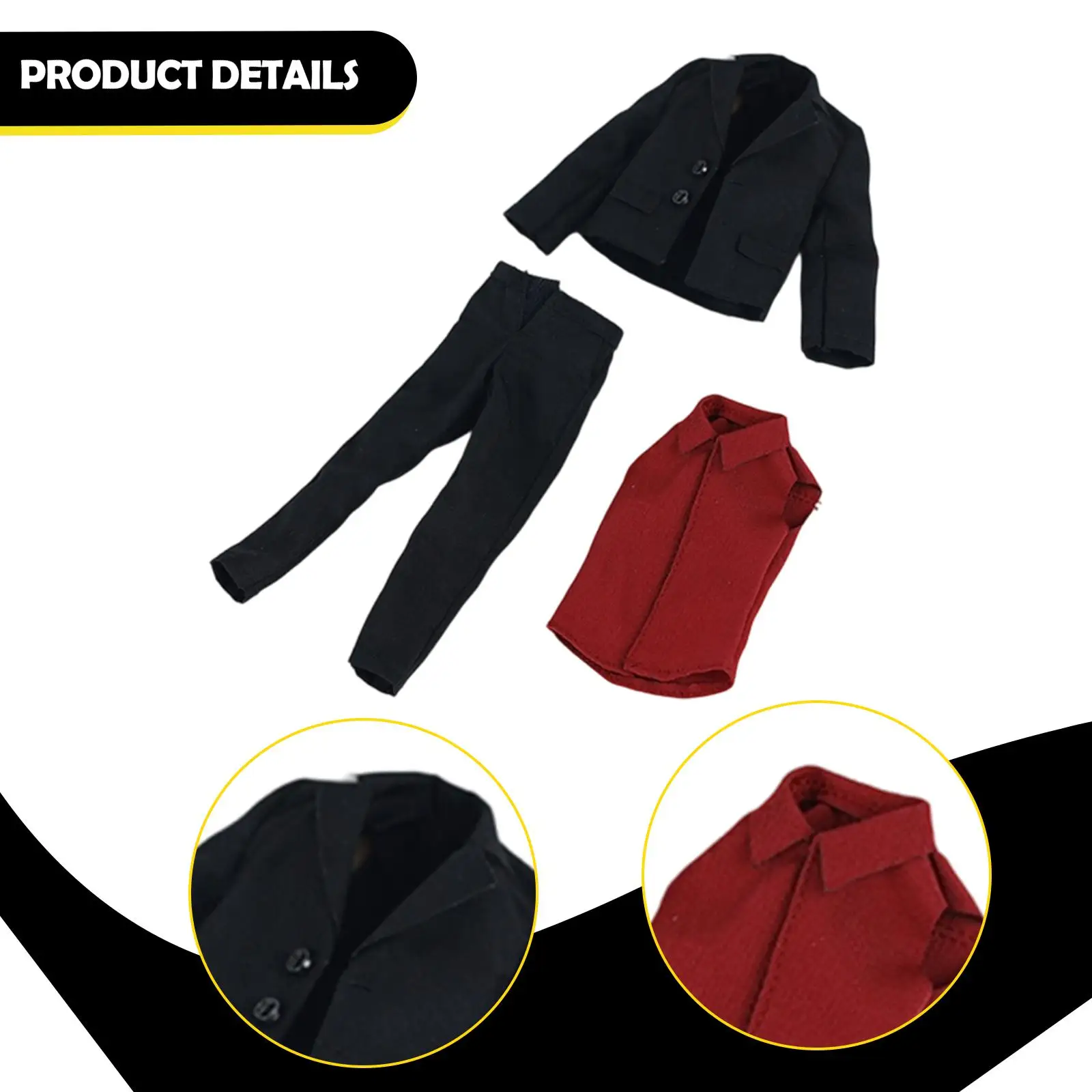 

1/12 Clothes Action Figure Shirt Jacket Trousers Miniature Accessories for Male Dolls Dress Up DIY