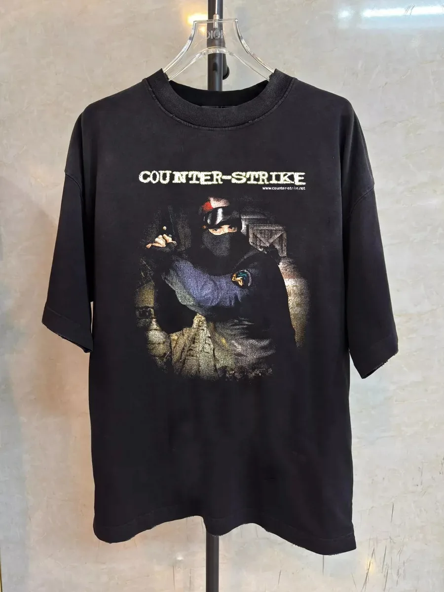 Vintage 2000s CounterStrike CS 1.6 Game Promo Graphic T-Shirt Cotton Men Women Streetwear Tee
