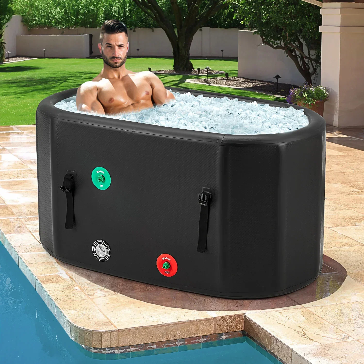 High Insulated Ice Bath Tub 150cm 170cm 200cm 210cm Cold Plunge Pool PVC Drop Stitch Outdoor Indoor Fitness Use Cold Water Bath
